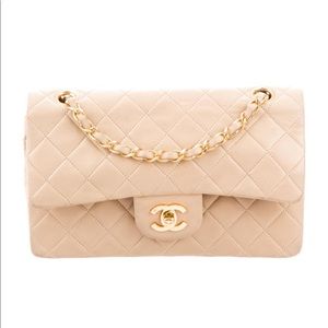Classic small Chanel double flap bag